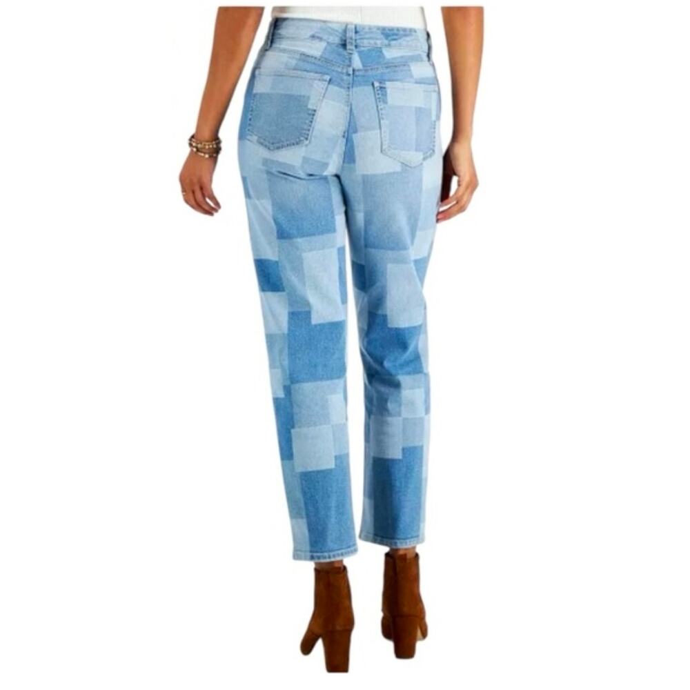 Style & Co Straight Ankle Leg Geometric Light wash Jeans - Picture 2 of 8